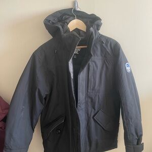 Lands' End Black Puffy with Removeable Hood